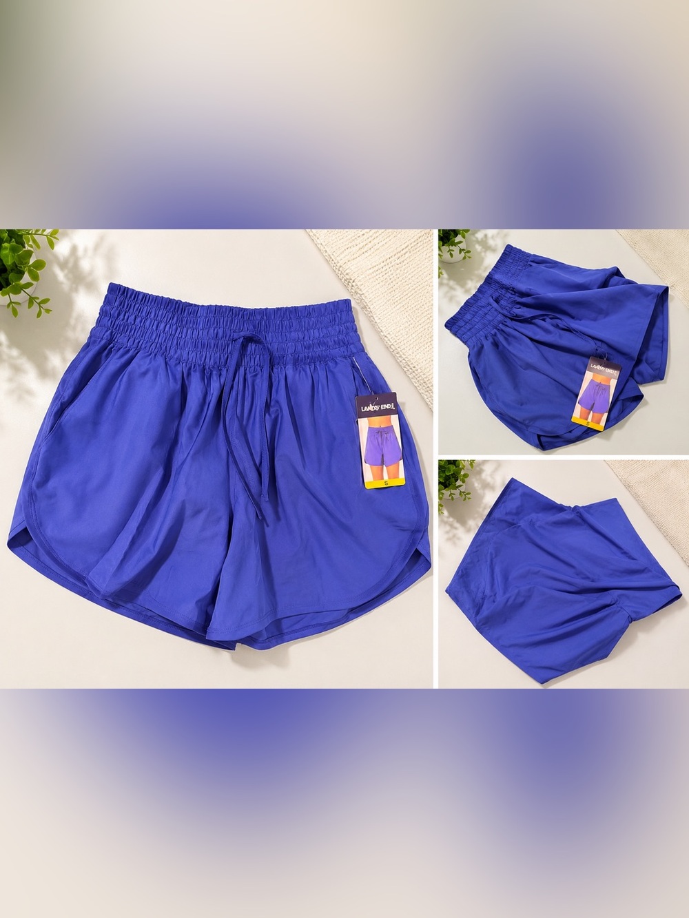 Lands' End Cobalt Blue Athletic Pull-On Shorts